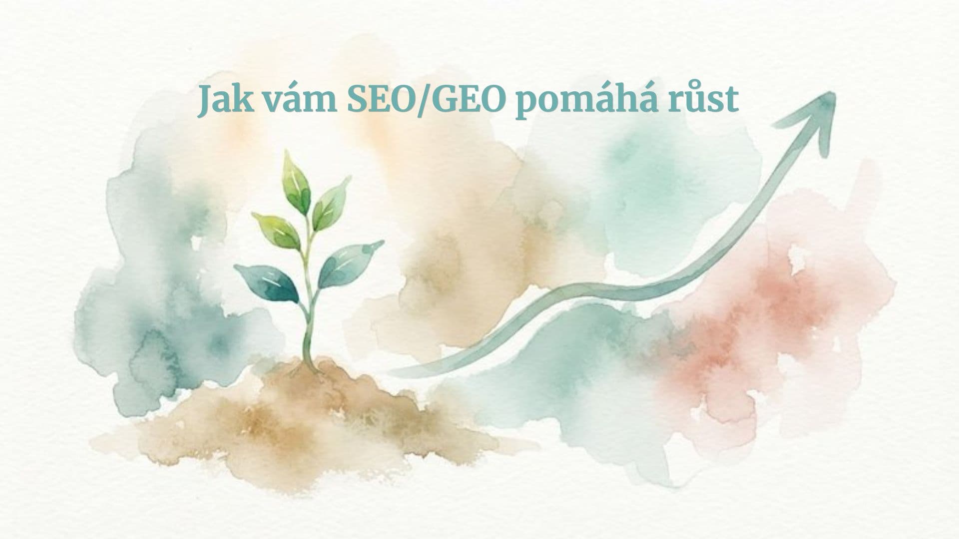 Akvarelová ilustrace nového webu, který postupně roste ve vyhledávání