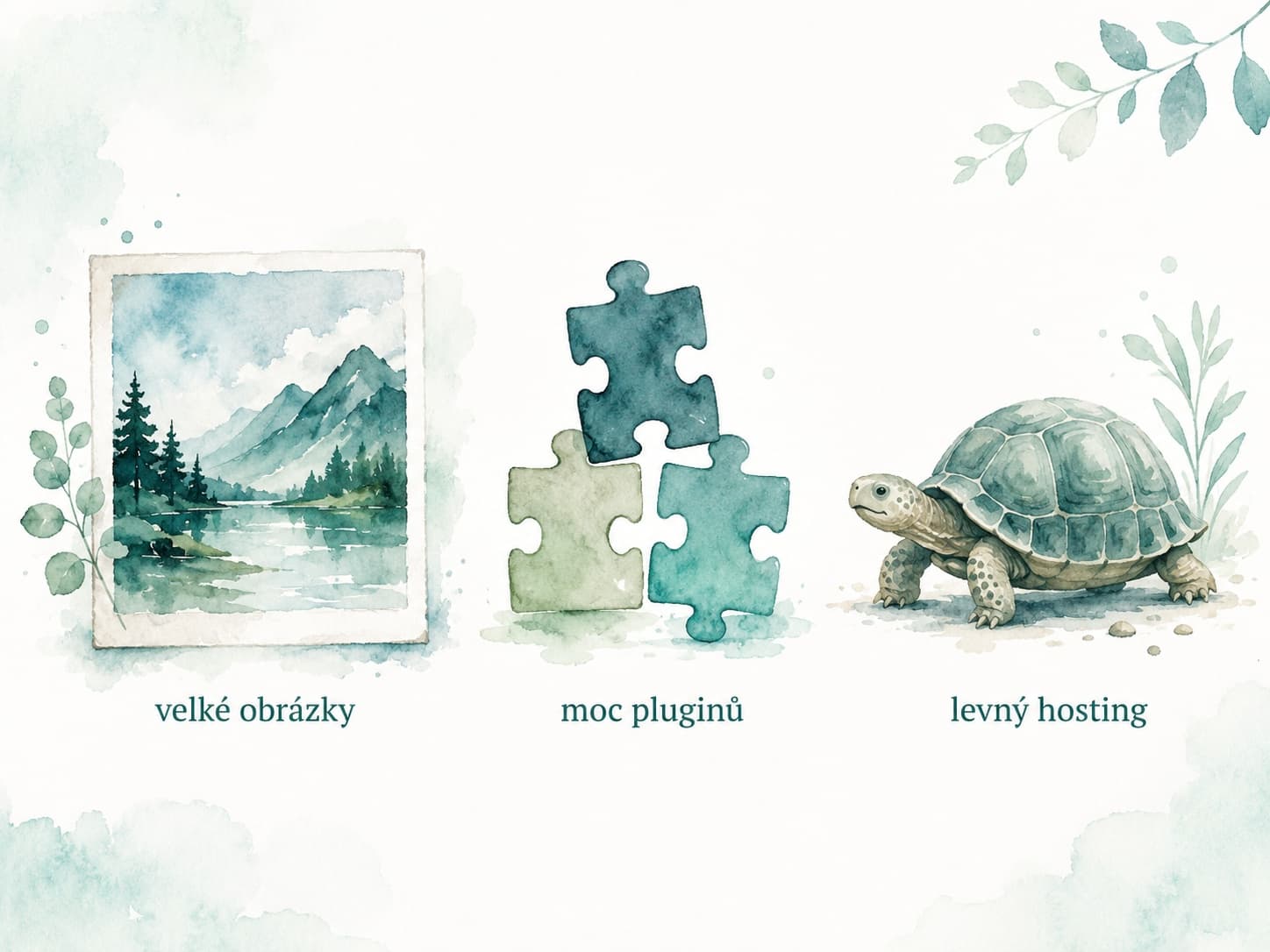 Akvarelová ilustrace měření rychlosti webu